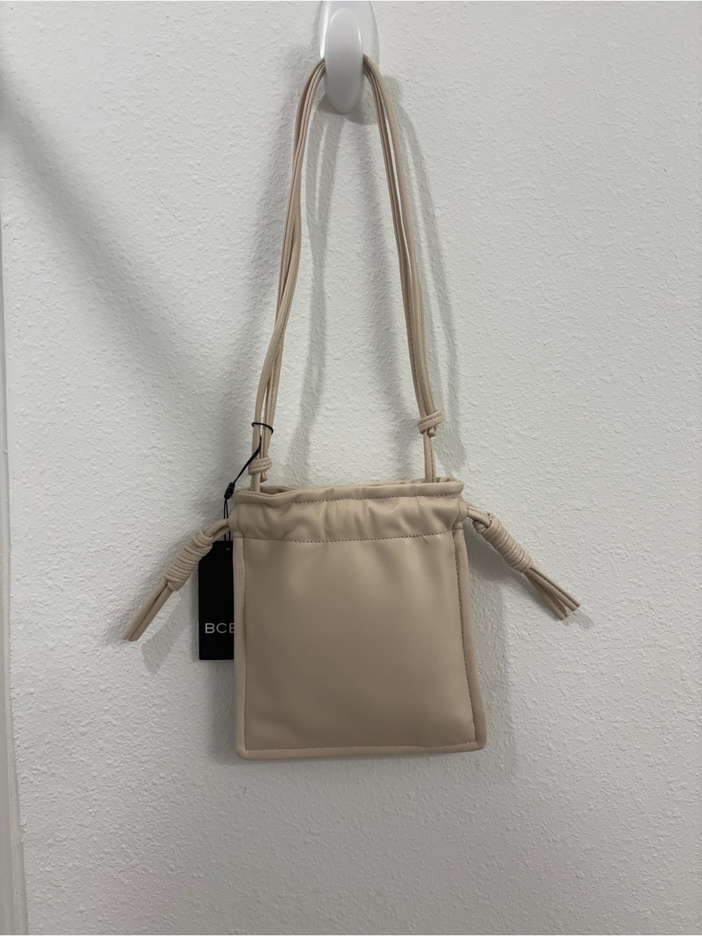 Women's Cream Soft Leather Crossbody Bag